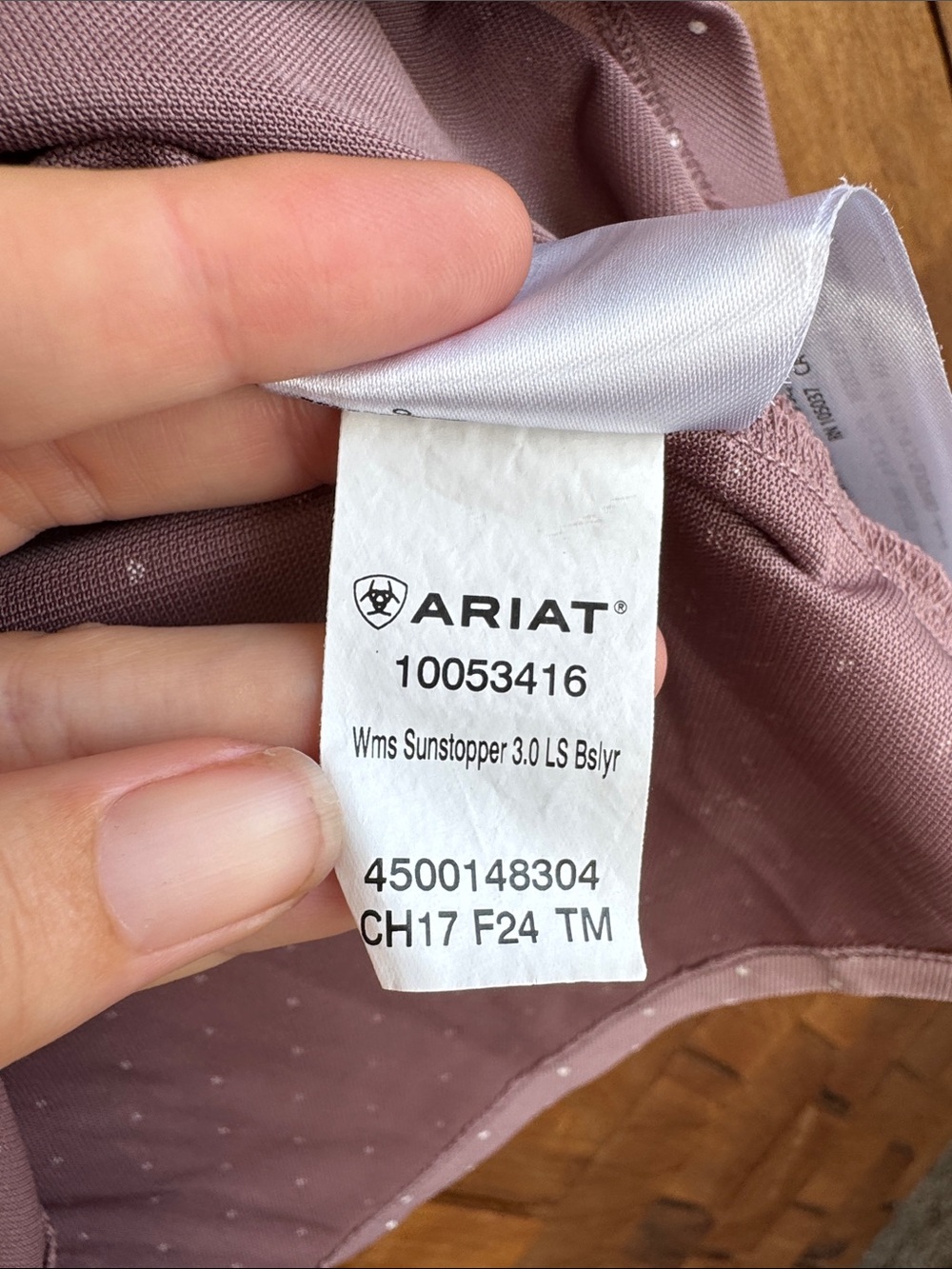 Ariat Mauve Polka Dot 1/4 Zip Performance Pullover - Picture 4 of 7